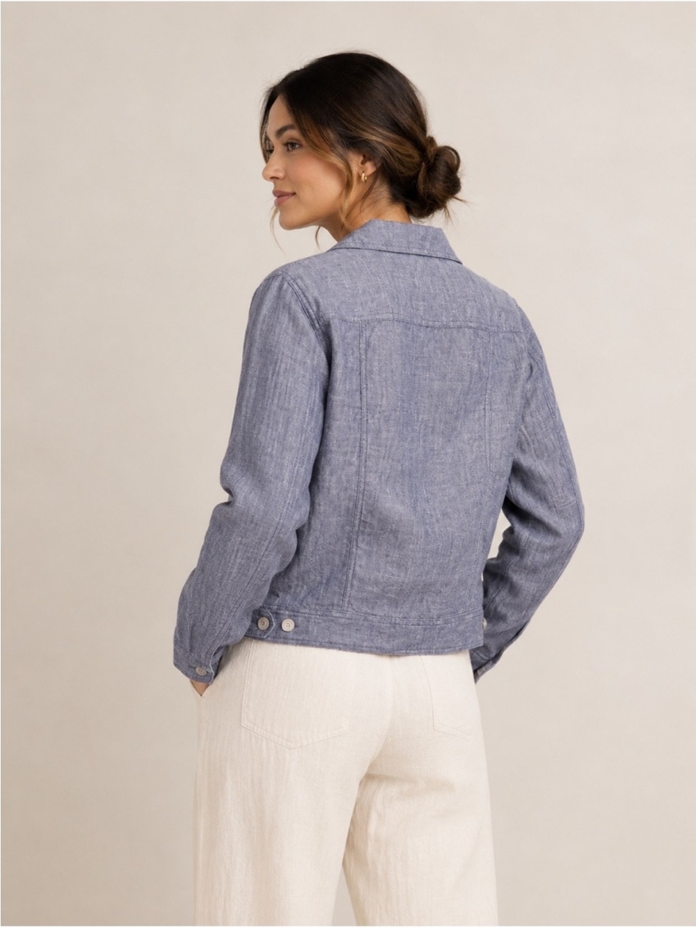 🎉LAST PIECE 🎉JONES &‎ CO Linen Jean Jacket (RESTOCKED) - Picture 3 of 7